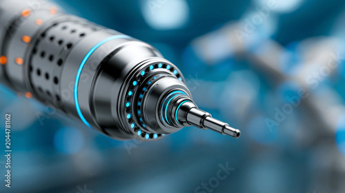 Modern Industrial Automation Concept, Advanced Robotic Arms Operating in Factory Environment, Precise Manufacturing Technology, Clean Organized Production Atmosphere

