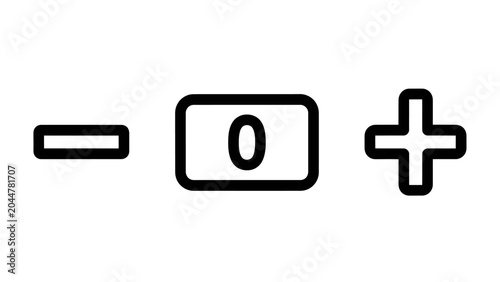 Mathematical arithmetic symbols icon set representing addition and subtraction with arithmetic equation addition subtraction calculation negative positive operator interface mathematics