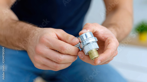 Plumber hands replacing corroded fitting closeup for repair tutorial and maintenance guide banner