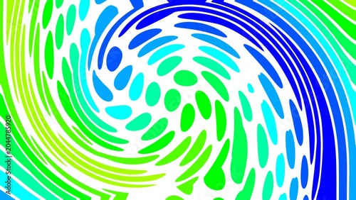 Abstract spiral halftone background with green and blue dots pattern