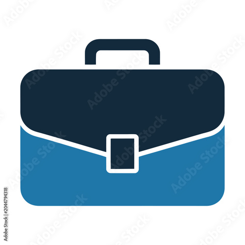 Sleek vector of a modern briefcase featuring a two-tone color design with a handle and clasp closure
