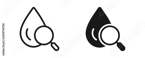 Obraz na płótnie Water Quality Analysis Icon Set, Liquid Inspection and Monitoring Symbol, Outline and Solid Style