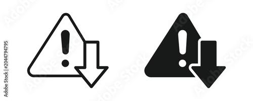 Quadro su tela Risk Reduction Icon Set, Risk Mitigation and Safety Management Symbol, Outline and Solid Style