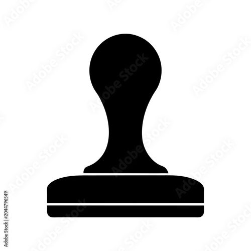 Black Legal Approval Stamp Icon with Red Imprint Vector Illustration