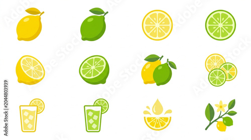 Obraz na płótnie Collection of Fresh Citrus Fruits and Drinks.