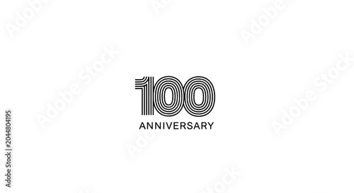 фотографія 100th Anniversary Linear Logo Graphic Isolated on White Background