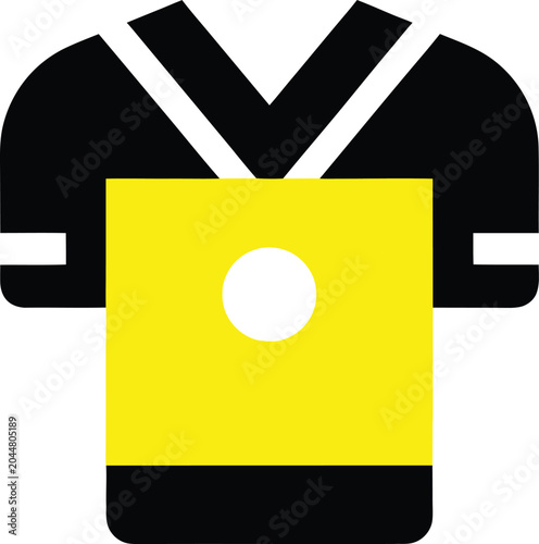 Vector illustration of a black and yellow football jersey icon