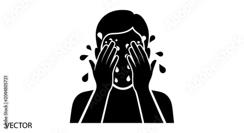 Fotografie Person covering face with hands stressed.