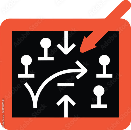 Soccer tactics board strategy icon