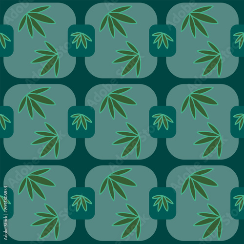 seamless pattern with green leaves