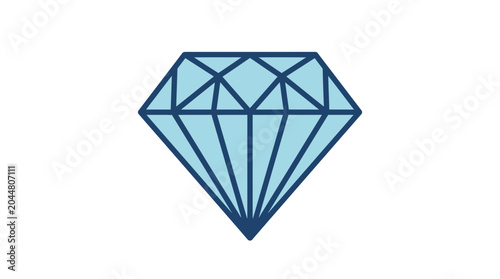 Foto Brilliant blue diamond icon, sparkling gemstone symbol, luxury and value concept