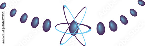 Foto Abstract science atom model with orbital particles