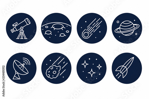 Space science object icons