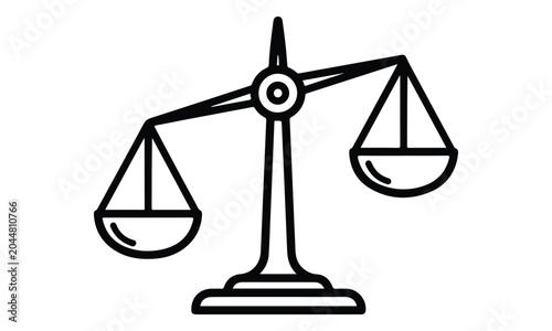 Slika na platnu Justice scale line art icon representing legal imbalance
