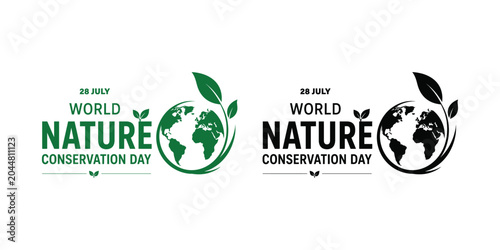 Foto World nature conservation day logo and slogan graphic design