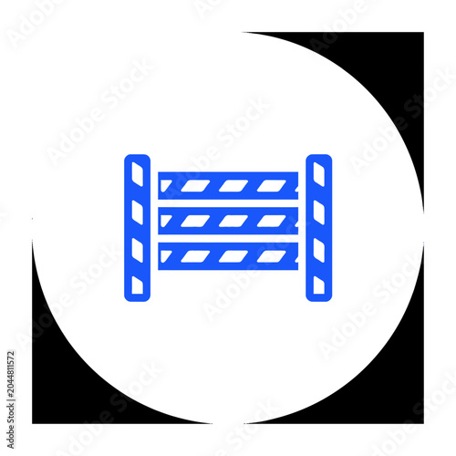 Minimalist vector showing a stylized bench press rack with weights for fitness and exercise themes