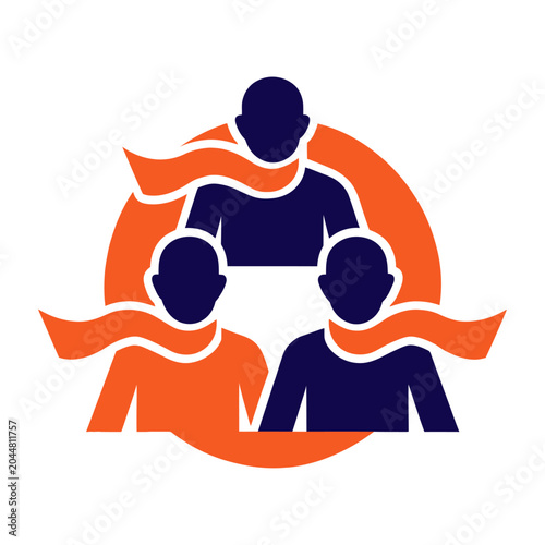 Vibrant vector of a supportive family with three generations embracing each other in unity and love