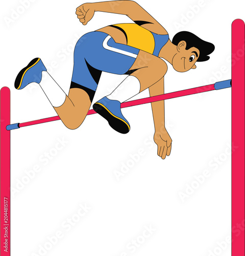 Cute cartoon a illustrator vector high jump