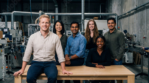 Group portrait of international entrepreneur team at enterprise web banner.