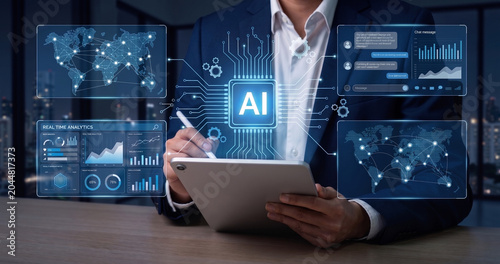 Fényképezés enterprise ai automation interface showing intelligent workflow management with