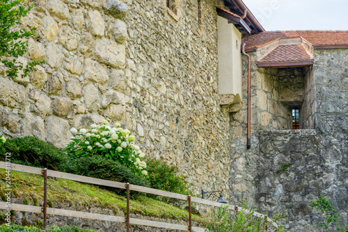 Canvastavla Exterior wall built of natural stones as part of Vaduz castle in Liechtenstein d