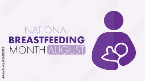 Tableau sur toile National breastfeeding awareness month august typographic graphic