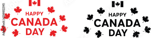 Foto Canada day celebration graphic with maple leaves and national flag