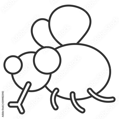 Tableau sur toile black outline fly illustration