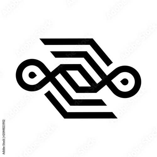 Network Logo With Interlocking Lines And Infinity Loop Connection Symbol