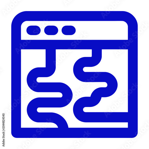 Sleek vector of browser window displaying interconnected abstract pathways and network lines.