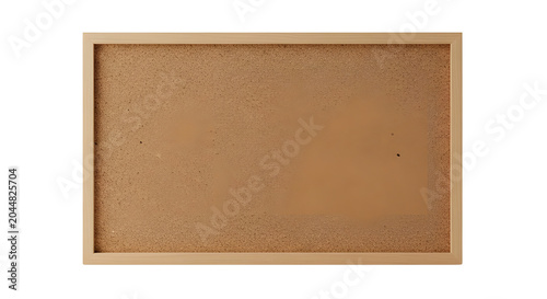 Empty Rectangular Cork Board with Wooden Frame Product Shot