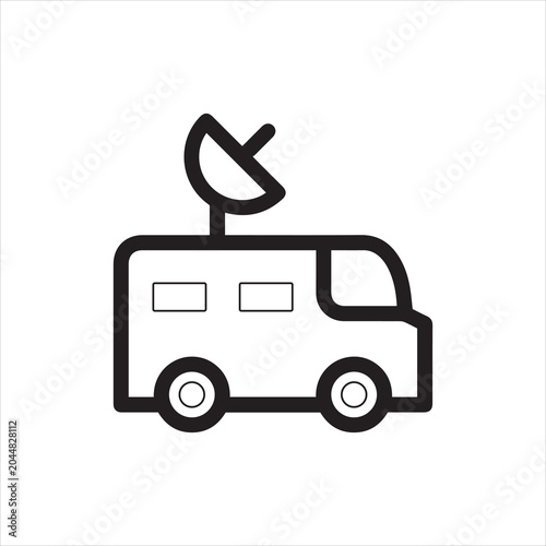 Caravan Trailer Flat Outline Icon