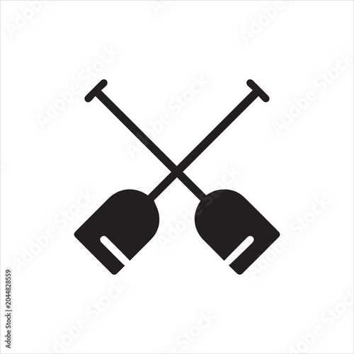 Crossed Rowing Oars Flat Icon