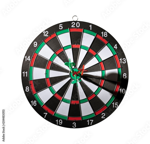 Cuadro en lienzo Dartboard isolated PNG, classic target game board on transparent background for
