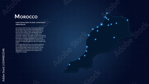 Tableau sur toile Map of Morocco