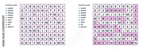 Photography Word puzzle with hidden words and solutions in grid format