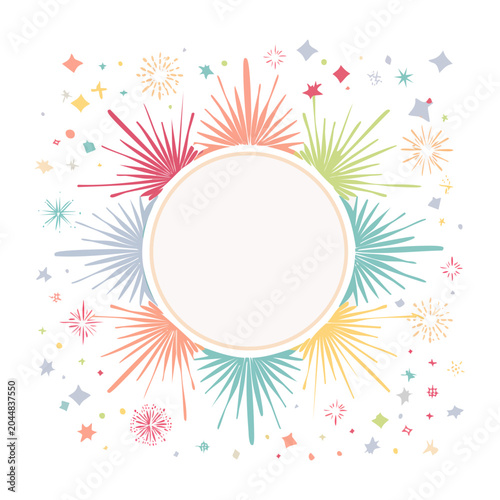 Celebration background with colorful fireworks and copy space