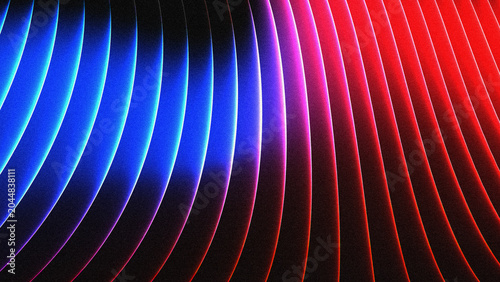 Quadro su tela Vibrant curves glow in electric blue and fiery red