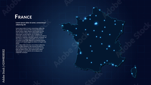 Bild auf Leinwand Map of France