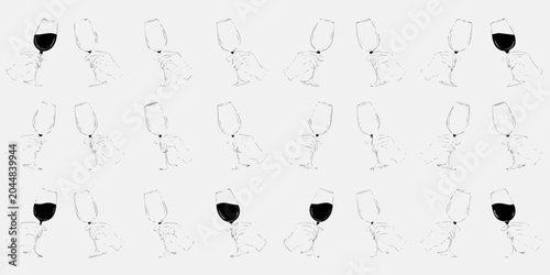 Fotografie wine glass held by hand line art