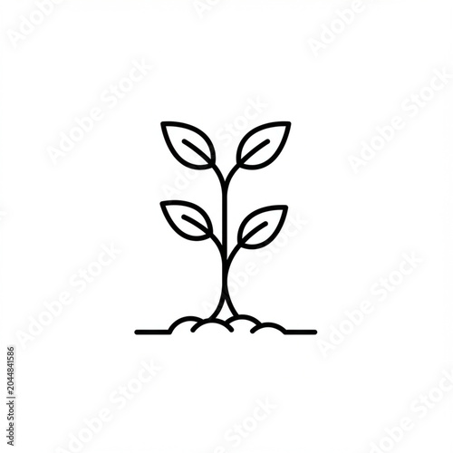 Minimalist Plant Icon: Photosynthetic Energy Symbol in High Detail, 8K Resolution.