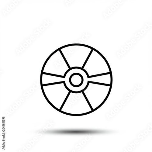 Minimalist Nuclear Icon: Atomic Energy Symbol in High Detail on White Background.