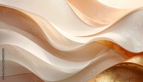 Soft Peach Fabric Waves and Texture.