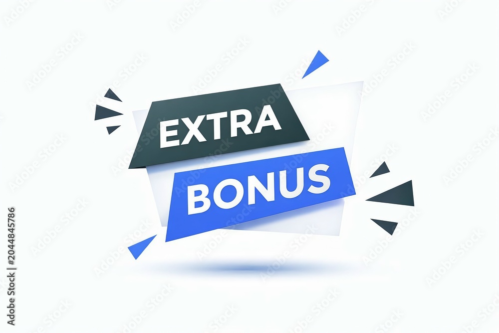 Fototapeta premium Extra bonus promotional banner with dynamic explosion effect