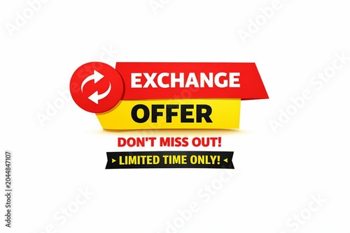 Attractive exchange offer banner with urgent call to action