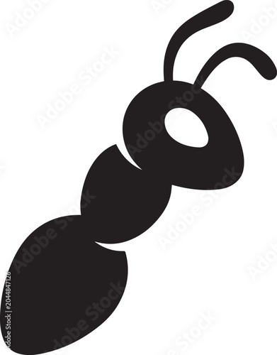 Slika na platnu Abstract black silhouette of an ant top view graphic with ant colony
