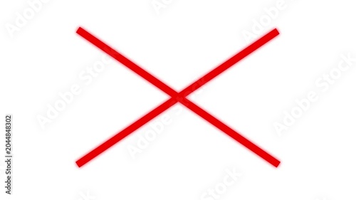Bold red X cross symbol for cancel or error warning alerts modern symbol graphic design illustration element warning sign.