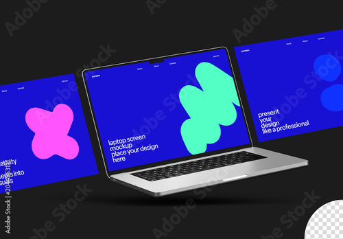 Laptop Mockup Multi Screen UI UX Website Interface App Web Design Presentation