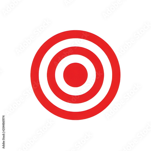 Red target bullseye icon with concentric circles isolated on transparent background