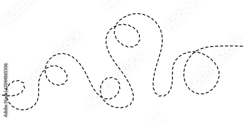Canvas Print Abstract dashed line pattern creating a whimsical and flowing decorative element